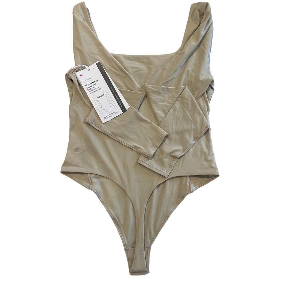 NWT Lululemon Ultra Soft Nulu Wundermost Long Sleeve Bodysuit Mojave Tan Size L
